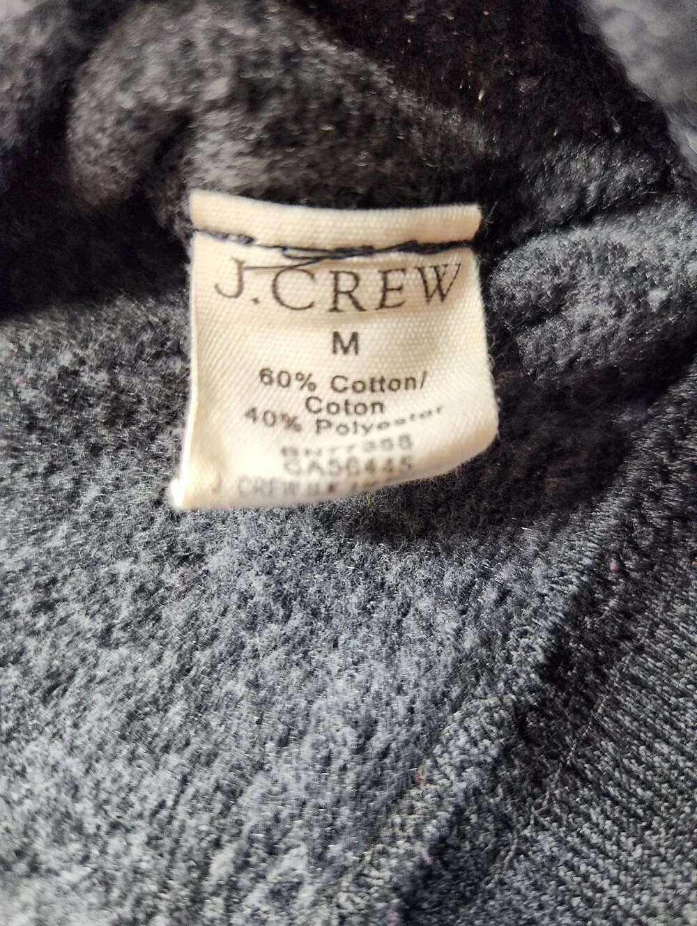J.CREW Vintage Fleece Men's M Gray Solid Fleece Pullover Hoodie Pockets